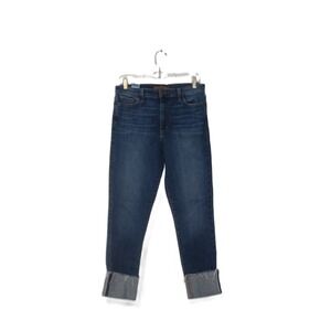 JOES JEANS‎ Womens The Luna High Rise Straight Leg Jeans Dark Wash Cuff Size 31